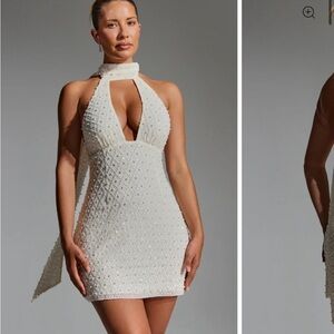 Oh Polly White Backless Halter Dress